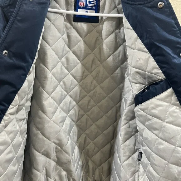 NWT Dallas cowboy jacket ultra game quilt line full snap navy blue medium